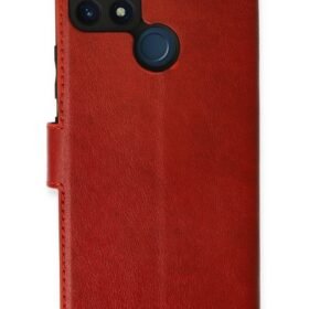 Realme C25 Kılıf Trend S Plus Kapaklı Kılıf - Kırmızı-(5796)