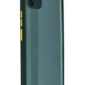 Realme C11 Kılıf Miami Şeffaf Silikon - Koyu Yeşil-(5796)