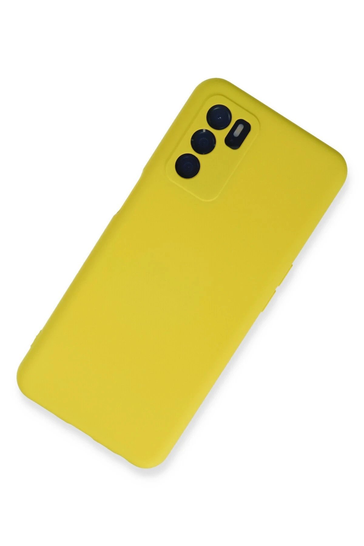 Oppo A16 Kılıf Nano içi Kadife Silikon - Sarı-(5796) - Görsel 2