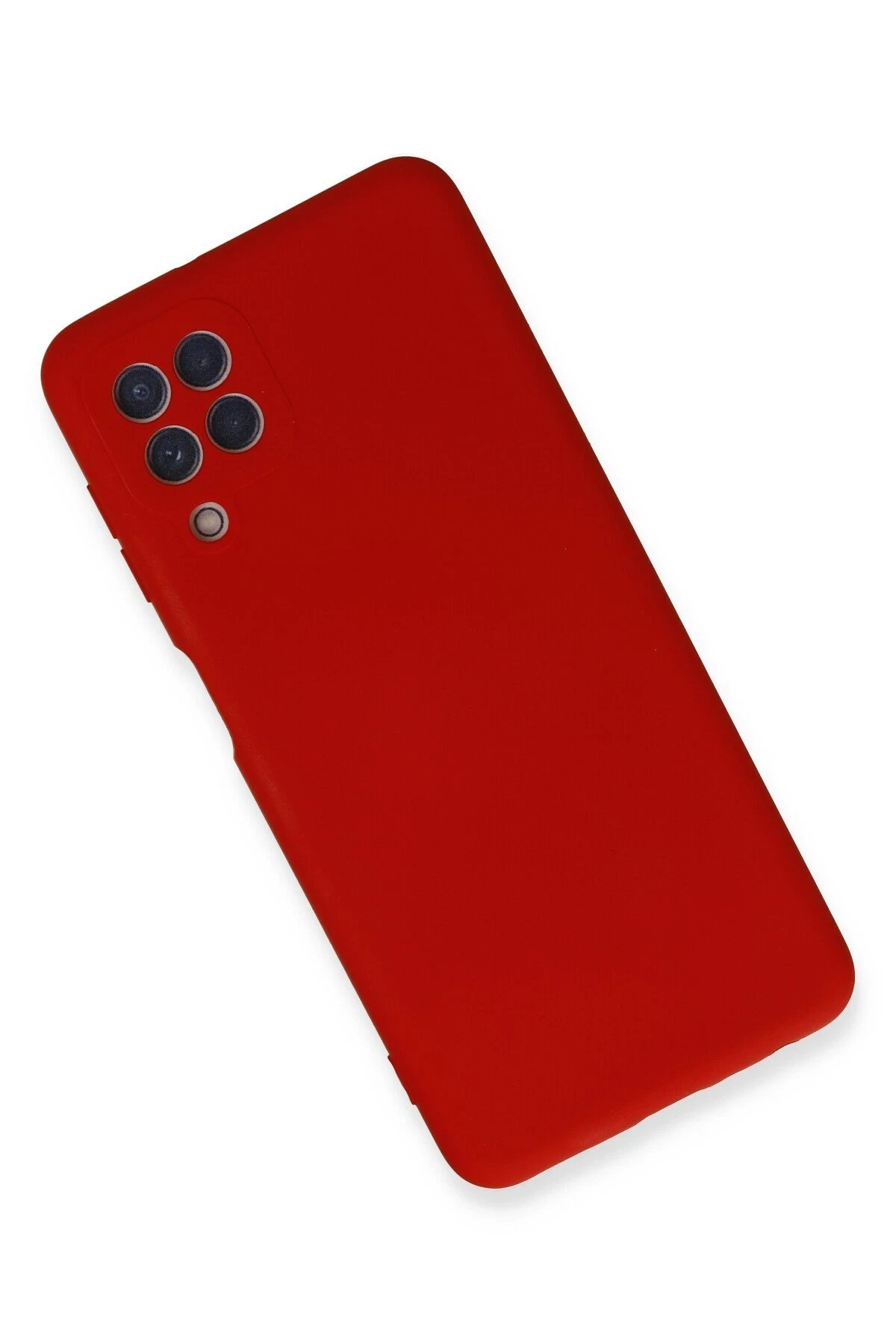 Samsung Galaxy A22 Kılıf Nano içi Kadife Silikon - Kırmızı-(5796) - Görsel 2