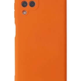 Samsung Galaxy A22 Kılıf Nano içi Kadife Silikon - Turuncu-(5796)