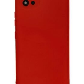Realme C11 2021 Kılıf Nano içi Kadife Silikon - Kırmızı-(5796)