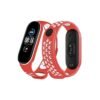 Xiaomi Mi Band 4 Spor Delikli Kordon - Kırmızı-Beyaz-(5796)