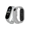 Xiaomi Mi Band 4 Spor Delikli Kordon - Gri-Beyaz-(5796)