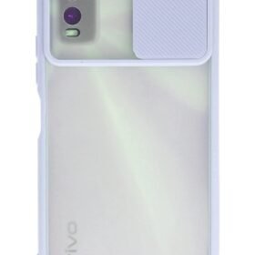 Vivo Y11S Kılıf Palm Buzlu Kamera Sürgülü Silikon - Lila-(5796)