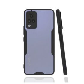 Vivo V21 Kılıf Platin Silikon - Siyah-(5796)