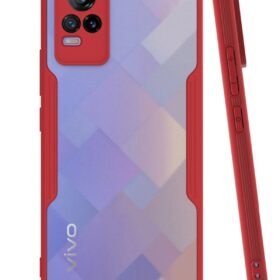 Vivo V21e Kılıf Platin Silikon - Kırmızı-(5796)