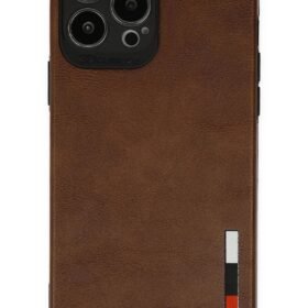 iPhone 13 Pro Max Kılıf Loop Deri Silikon - Kahverengi-(5796)