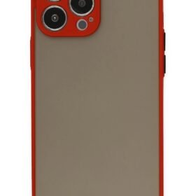 iPhone 13 Pro Kılıf Montreal Silikon Kapak - Kırmızı-(5796)