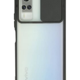 Vivo Y53S Kılıf Palm Buzlu Kamera Sürgülü Silikon - Siyah-(5796)