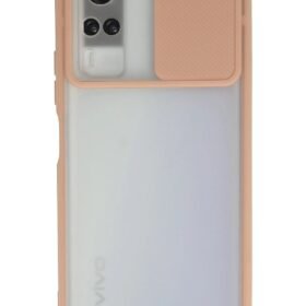 Vivo Y53S Kılıf Palm Buzlu Kamera Sürgülü Silikon - Pembe-(5796)