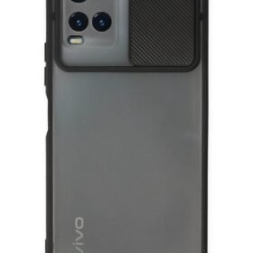 Vivo Y33S Kılıf Palm Buzlu Kamera Sürgülü Silikon - Siyah-(5796)