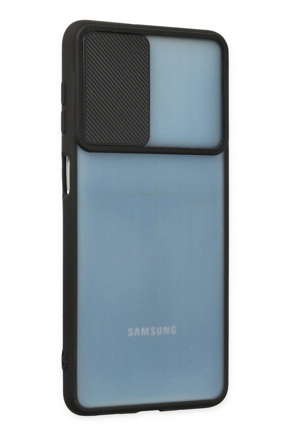 Samsung Galaxy M52 5G Kılıf Palm Buzlu Kamera Sürgülü Silikon - Siyah-(5796) - Görsel 2