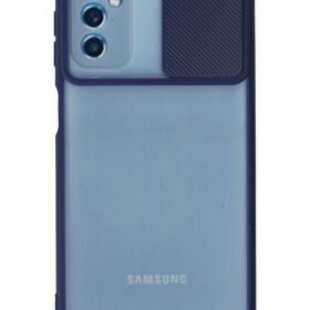 Samsung Galaxy M52 5G Kılıf Palm Buzlu Kamera Sürgülü Silikon - Lacivert-(5796)