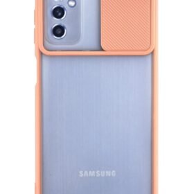 Samsung Galaxy M52 5G Kılıf Palm Buzlu Kamera Sürgülü Silikon - Pembe-(5796)