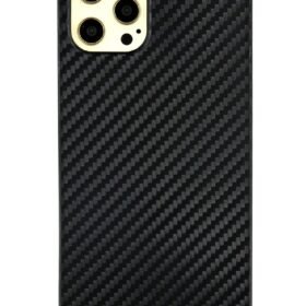 iPhone 12 Pro Max Kılıf Karbon PP Silikon - Siyah-(5796)