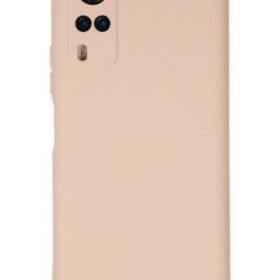 Vivo Y53S Kılıf Nano içi Kadife Silikon - Pudra-(5796)