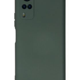 Vivo Y53S Kılıf Nano içi Kadife Silikon - Koyu Yeşil-(5796)