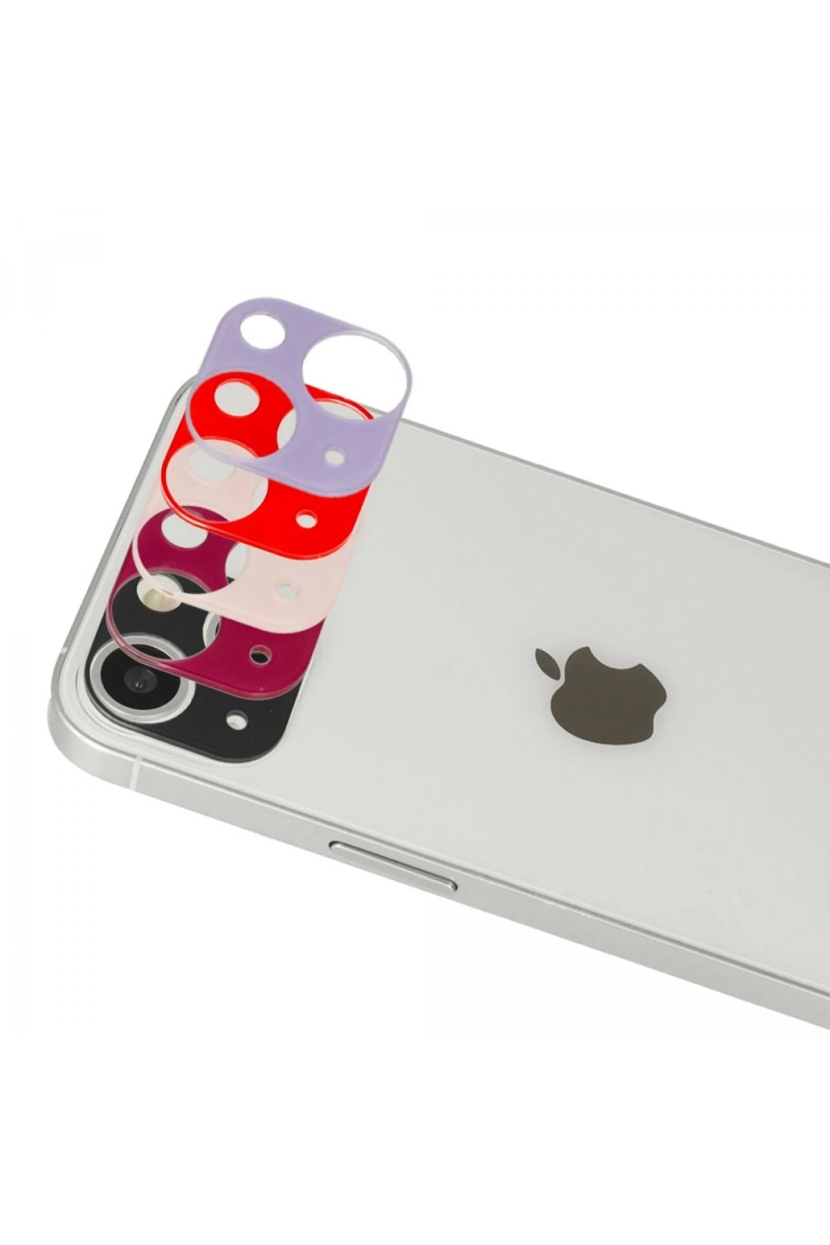 iPhone 13 Rainbow Kamera Lens Koruma Cam - Koyu Kırmızı-(5796) - Görsel 2