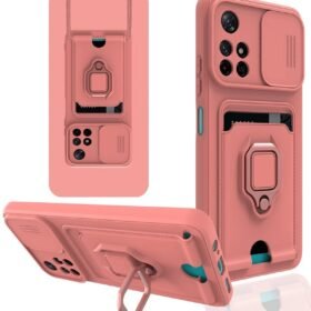 Xiaomi Redmi Note 11T Kılıf Zuma Kartvizitli Yüzüklü Silikon - Pembe-(5796)