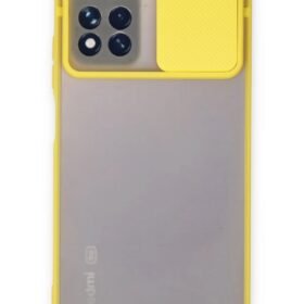 Xiaomi Redmi Note 11T Kılıf Palm Buzlu Kamera Sürgülü Silikon - Sarı-(5796)