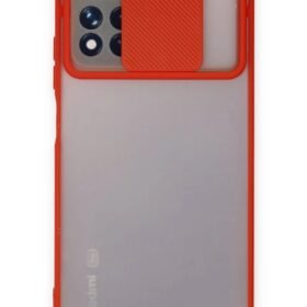 Xiaomi Redmi Note 11 Pro Plus 5G Kılıf Palm Buzlu Kamera Sürgülü Silikon - Kırmızı-(5796)