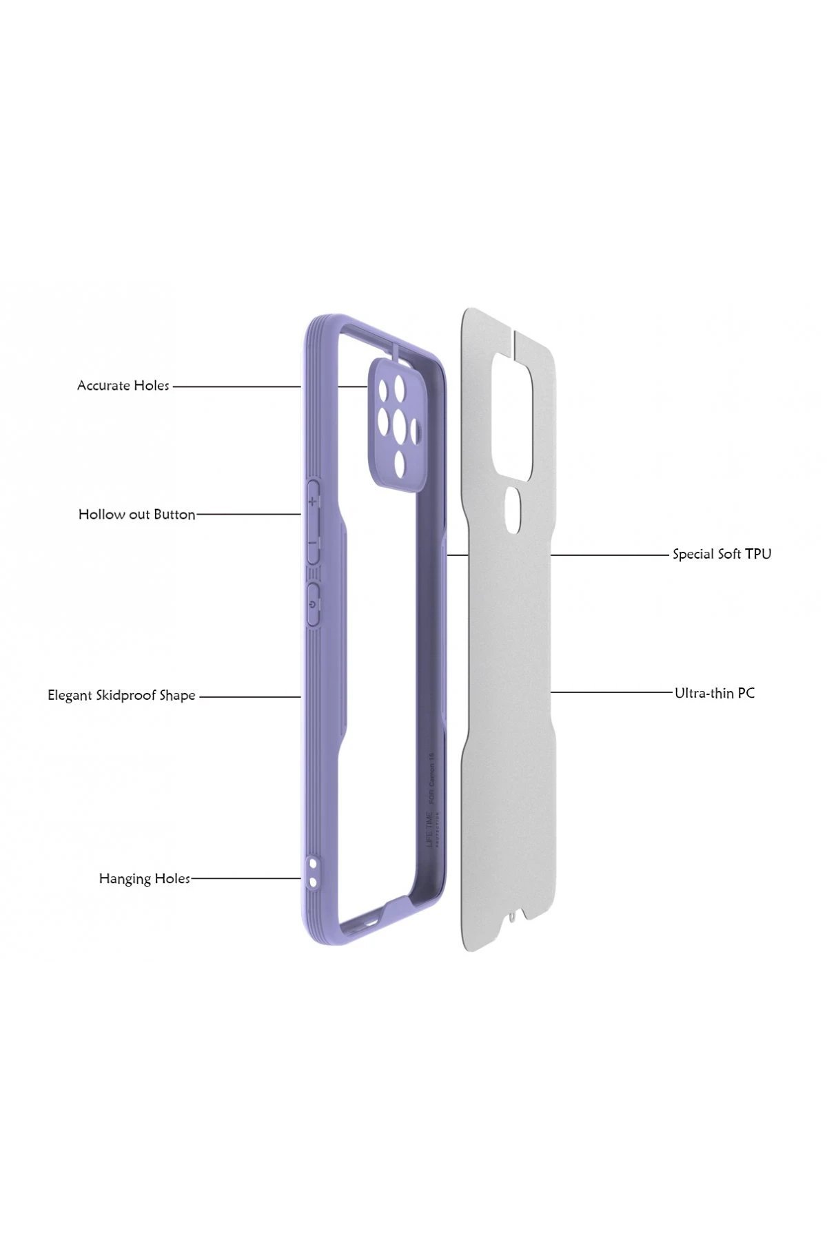 Tecno Camon 16 Kılıf Platin Silikon - Siyah-(5796) - Görsel 2
