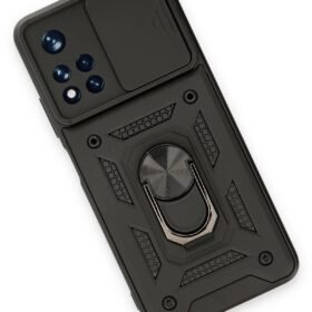 Xiaomi Redmi Note 11T Kılıf Pars Lens Yüzüklü Silikon - Siyah-(5796)