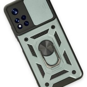 Xiaomi Redmi Note 11T Kılıf Pars Lens Yüzüklü Silikon - Yeşil-(5796)