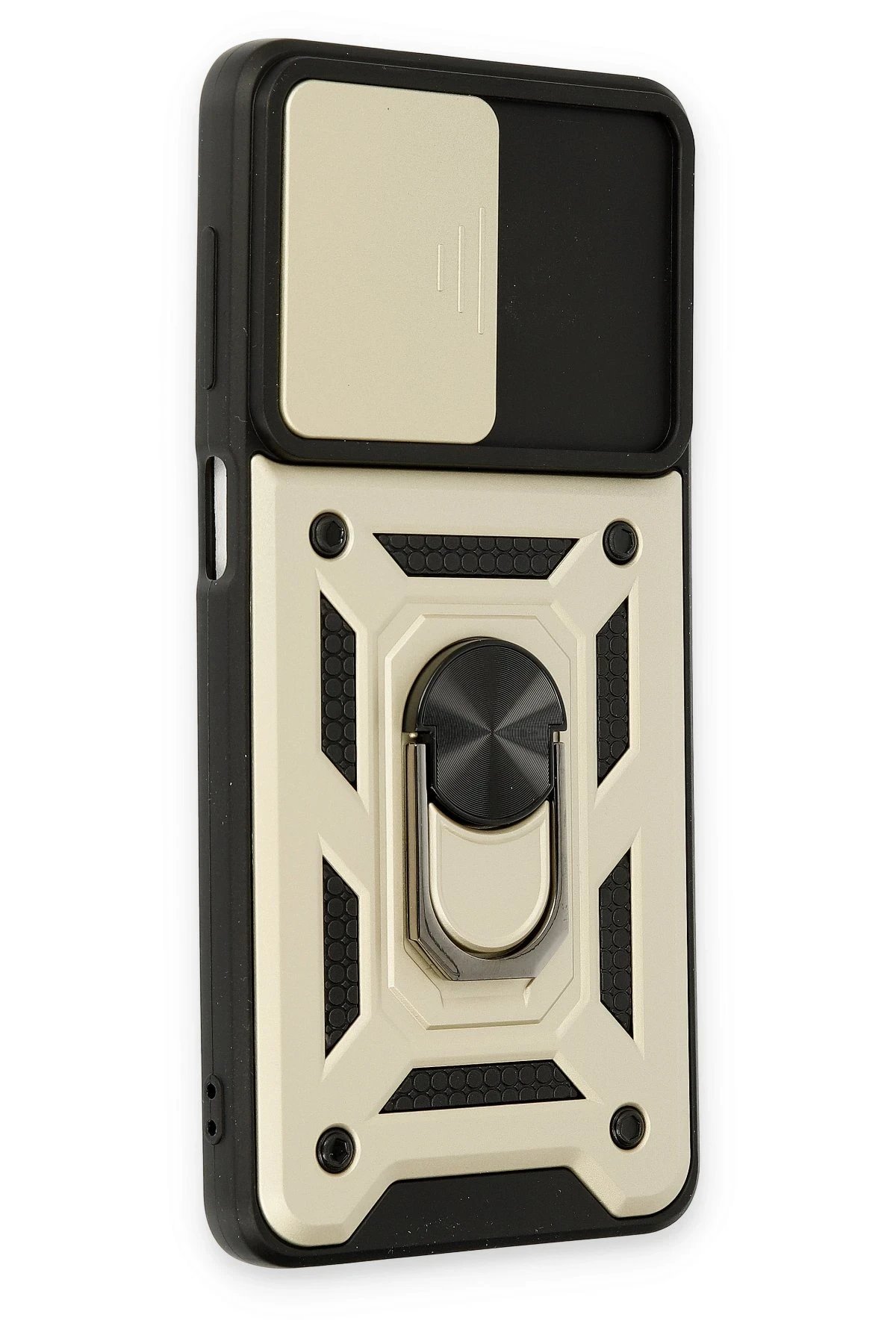 Samsung Galaxy M52 5G Kılıf Pars Lens Yüzüklü Silikon - Gold-(5796) - Görsel 2