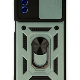 Samsung Galaxy M52 5G Kılıf Pars Lens Yüzüklü Silikon - Yeşil-(5796)