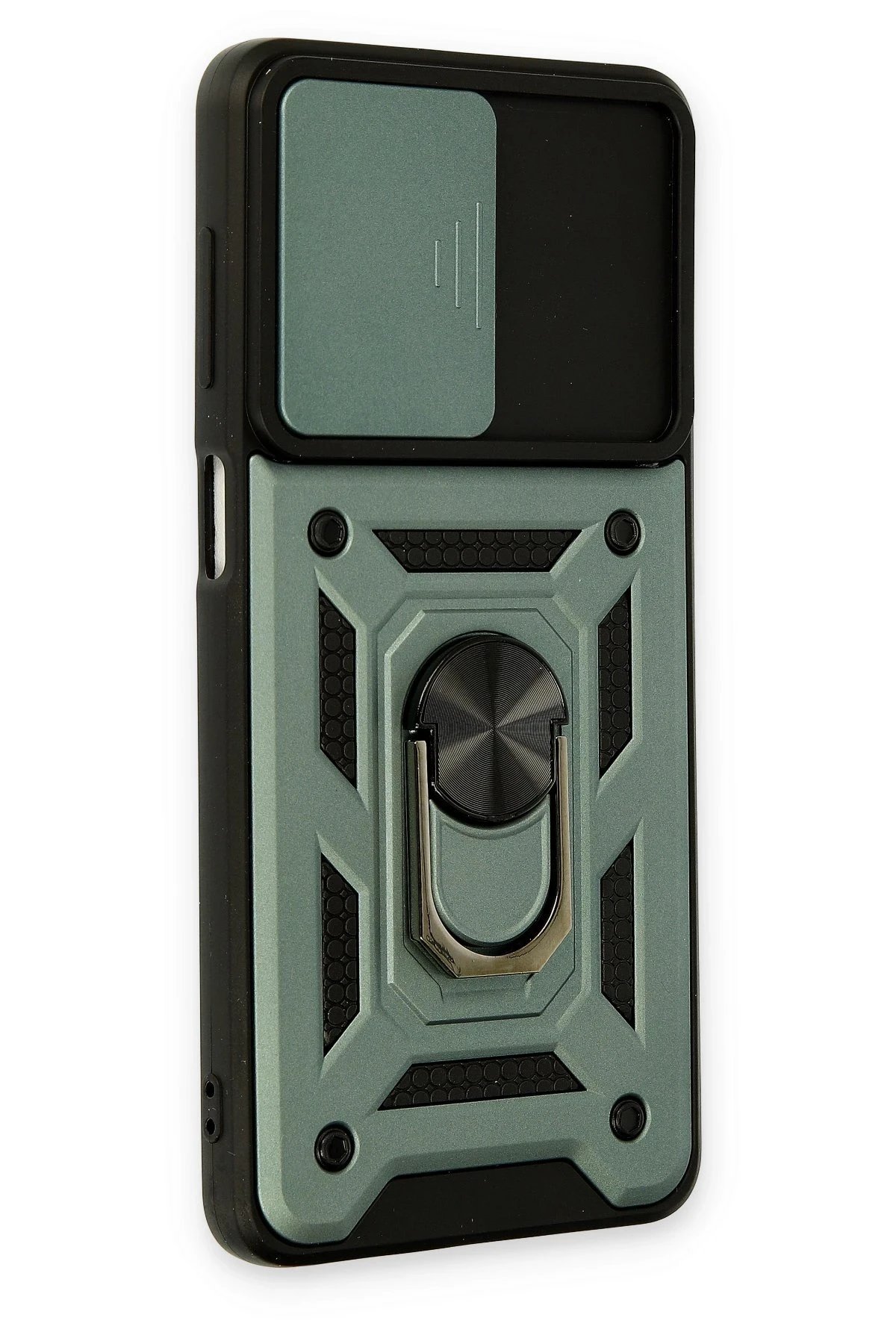 Samsung Galaxy M52 5G Kılıf Pars Lens Yüzüklü Silikon - Yeşil-(5796) - Görsel 2