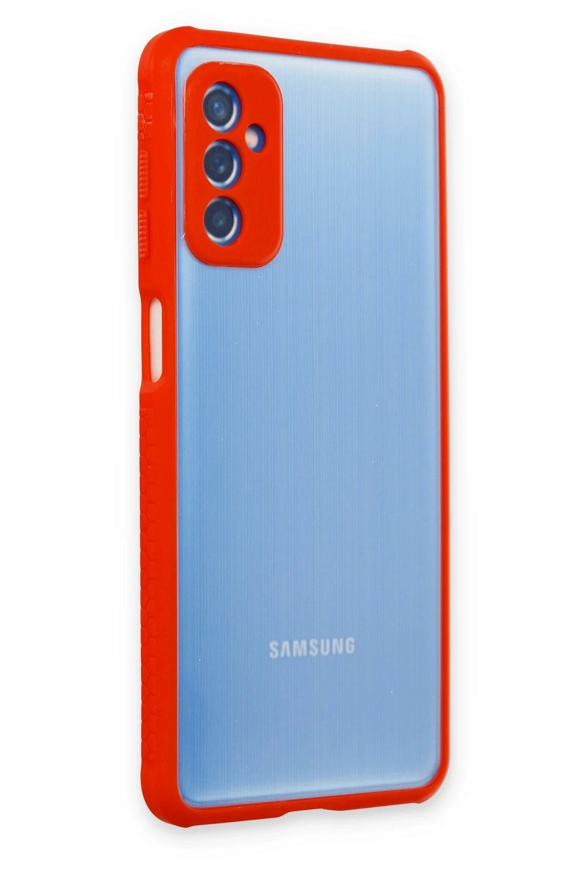 Samsung Galaxy M52 5G Kılıf Miami Şeffaf Silikon - Kırmızı-(5796) - Görsel 3