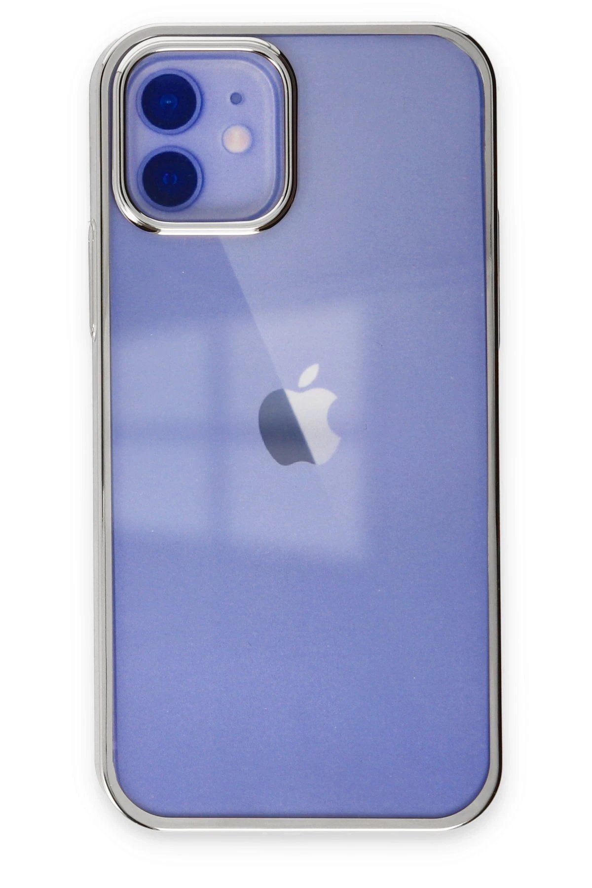 iPhone 12 Kılıf Element Silikon - Gümüş-(5796)