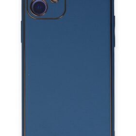 iPhone 12 Kılıf Coco Deri Silikon Kapak - Açık Mavi-(5796)