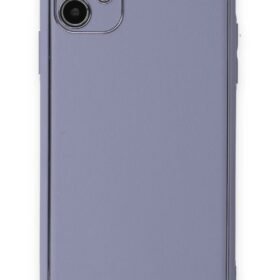 iPhone 12 Kılıf Coco Deri Silikon Kapak - Açık Lila-(5796)