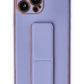 iPhone 13 Pro Kılıf Coco Deri Standlı Kapak - Koyu Lila-(5796)