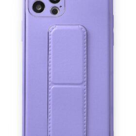 iPhone 12 Pro Kılıf Coco Deri Standlı Kapak - Koyu Lila-(5796)