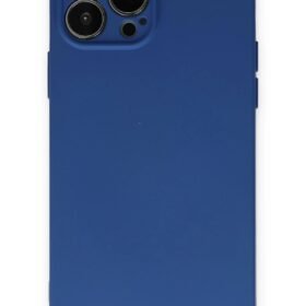 iPhone 13 Pro Kılıf Nano içi Kadife Silikon - Lacivert-(5796)