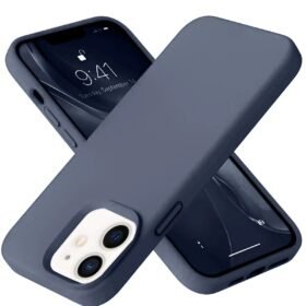 iPhone 12 Kılıf Nano içi Kadife Silikon - Lacivert-(5796)