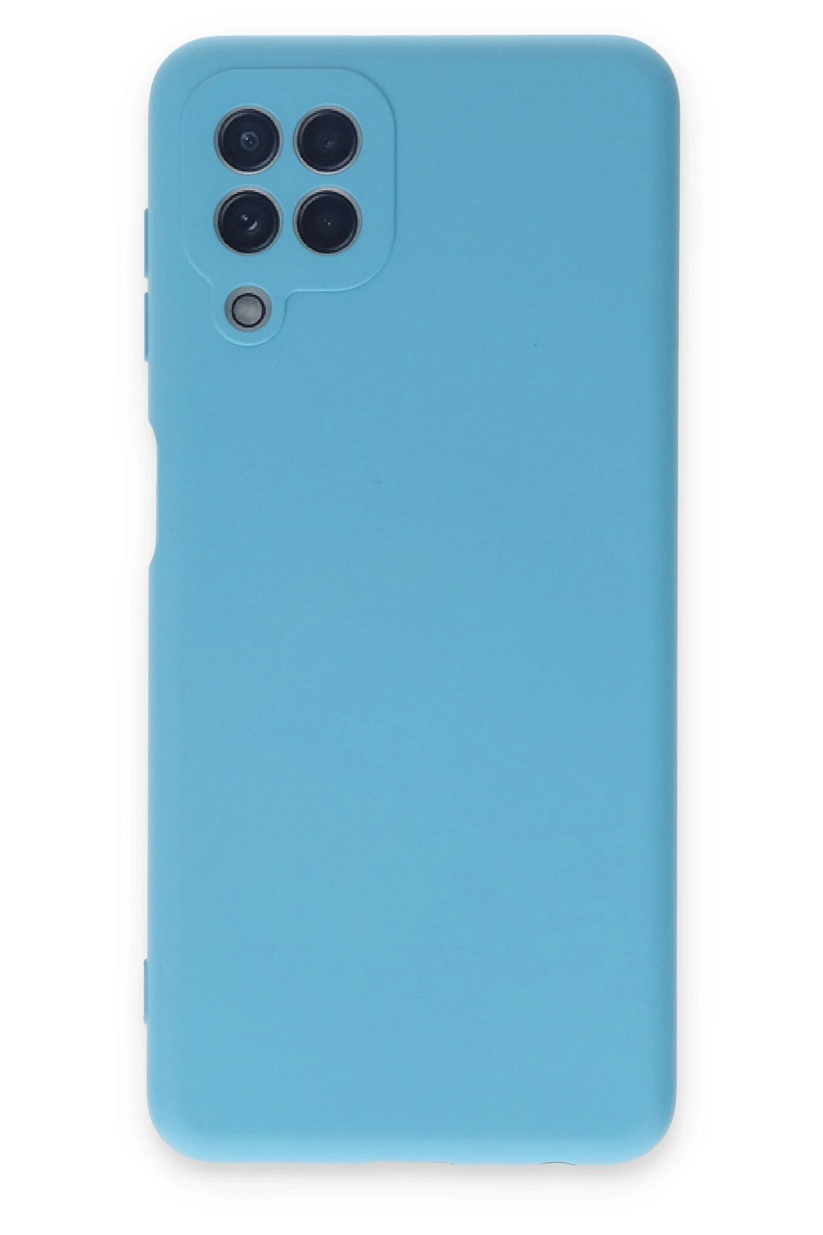 Samsung Galaxy A22 Kılıf Nano içi Kadife Silikon - Mavi-(5796)