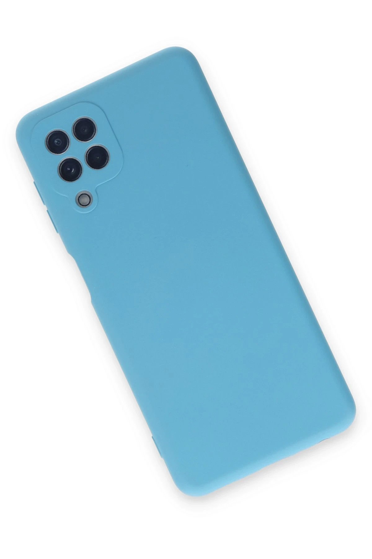 Samsung Galaxy A22 Kılıf Nano içi Kadife Silikon - Mavi-(5796) - Görsel 3