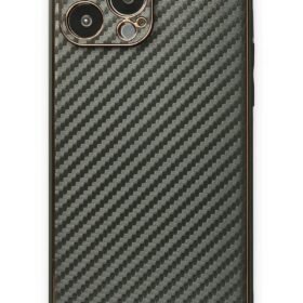 iPhone 13 Pro Max Kılıf Coco Karbon Silikon - Füme-(5796)