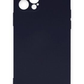 iPhone 12 Pro Max Kılıf Nano içi Kadife Silikon - Lacivert-(5796)