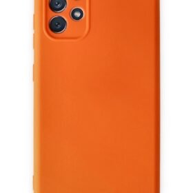 Samsung Galaxy A72 Kılıf Nano içi Kadife Silikon - Turuncu-(5796)