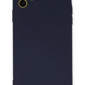 iPhone 11 Kılıf Nano içi Kadife Silikon - Lacivert-(5796)