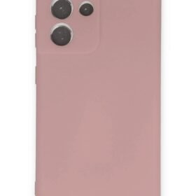 Samsung Galaxy S21 Ultra Kılıf Nano içi Kadife Silikon - Pudra-(5796)