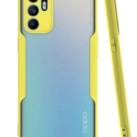Oppo Reno 6 Kılıf Platin Silikon - Sarı-(5796)