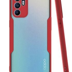 Oppo Reno 6 Kılıf Platin Silikon - Kırmızı-(5796)