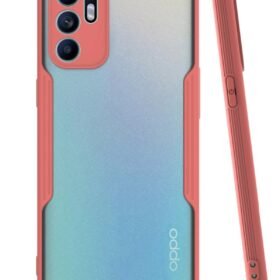 Oppo Reno 6 Kılıf Platin Silikon - Pembe-(5796)